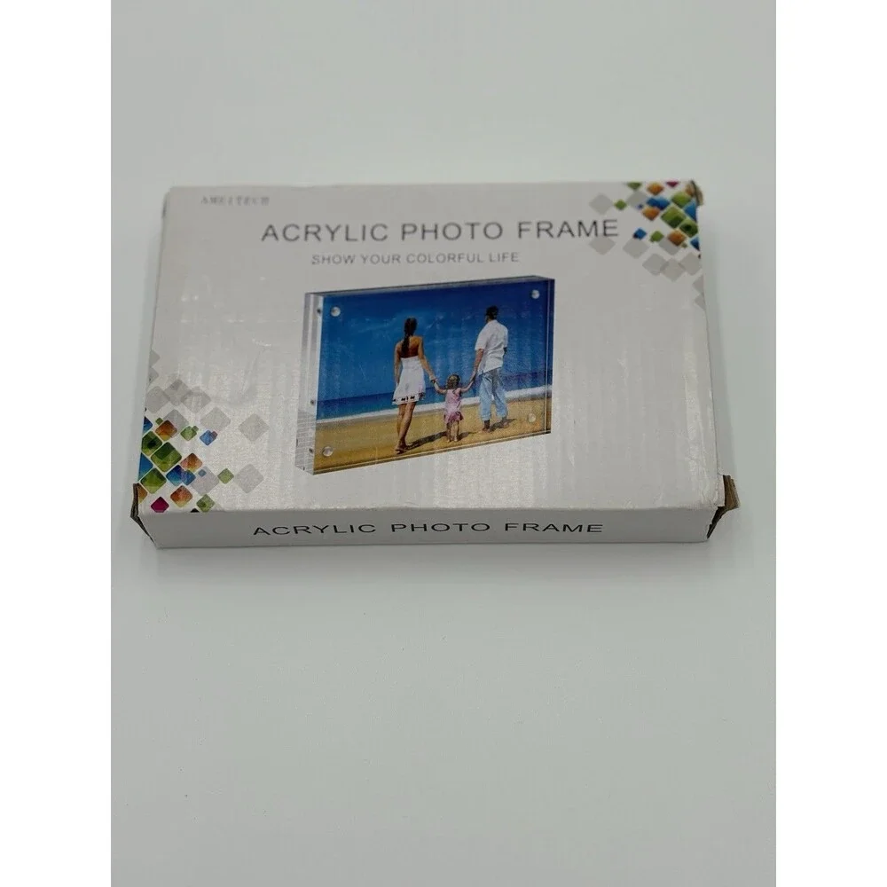 Premium Acrylic Picture Frame Double Sided 4x6 Clear Photo Frame Free Standing